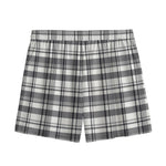 Black And White Madras Pattern Print Mesh Shorts