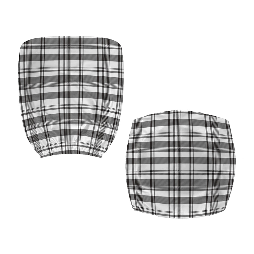 Black And White Madras Pattern Print Office Chair Cover
