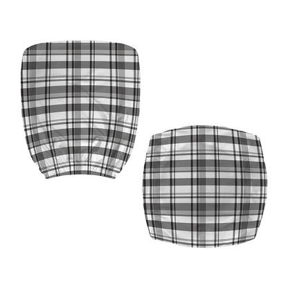 Black And White Madras Pattern Print Office Chair Cover