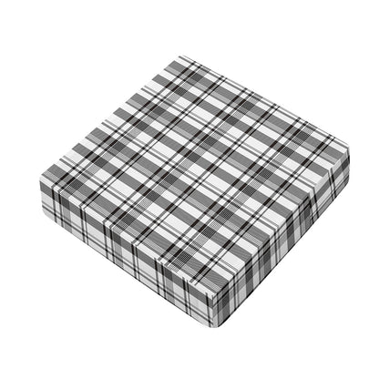Black And White Madras Pattern Print Outdoor Seat Cushion Cover