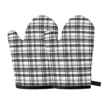 Black And White Madras Pattern Print Oven Mitts