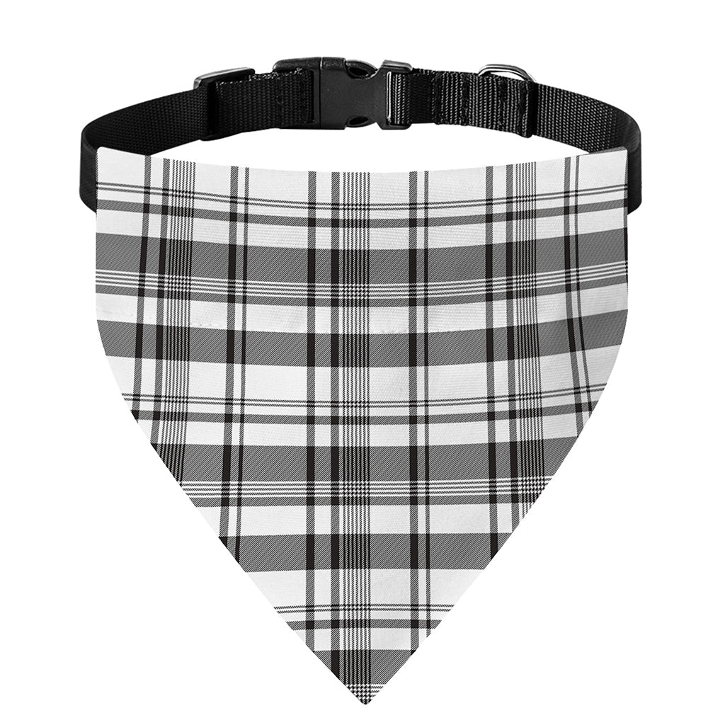Black And White Madras Pattern Print Over The Collar Dog Bandana