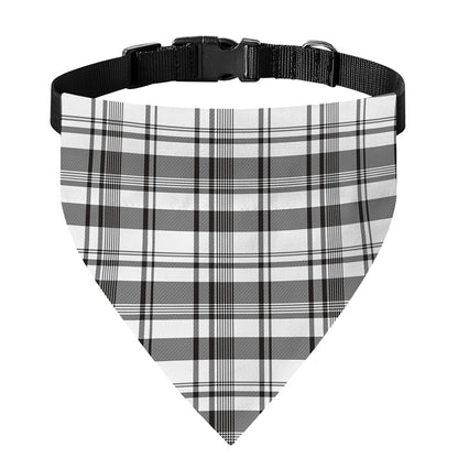 Black And White Madras Pattern Print Over The Collar Dog Bandana