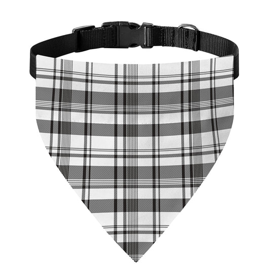 Black And White Madras Pattern Print Over The Collar Dog Bandana