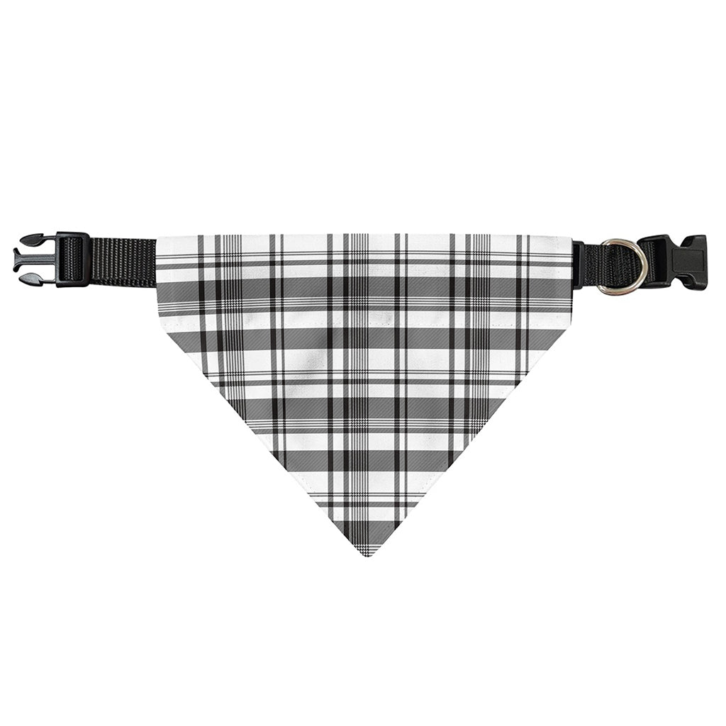 Black And White Madras Pattern Print Over The Collar Dog Bandana