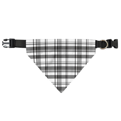 Black And White Madras Pattern Print Over The Collar Dog Bandana
