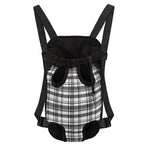 Black And White Madras Pattern Print Pet Carrier Backpack