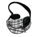 Black And White Madras Pattern Print Pet Sling Carrier