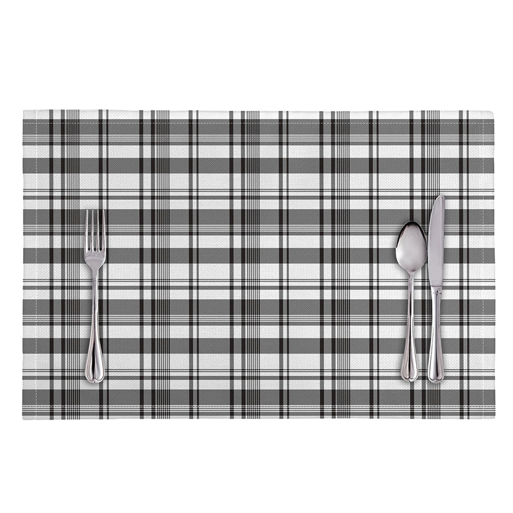 Black And White Madras Pattern Print Placemat