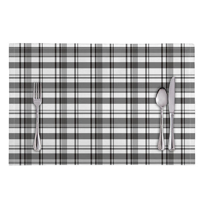 Black And White Madras Pattern Print Placemat