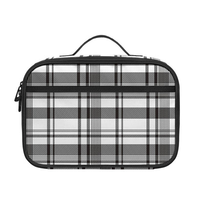 Black And White Madras Pattern Print Portable Lunch Bag