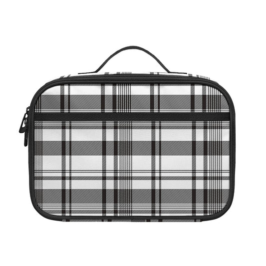 Black And White Madras Pattern Print Portable Lunch Bag