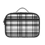 Black And White Madras Pattern Print Portable Lunch Bag