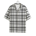 Black And White Madras Pattern Print Rayon Hawaiian Shirt