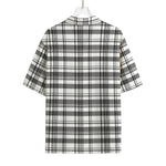 Black And White Madras Pattern Print Rayon Hawaiian Shirt