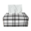Black And White Madras Pattern Print Rectangle Tissue Box Cover