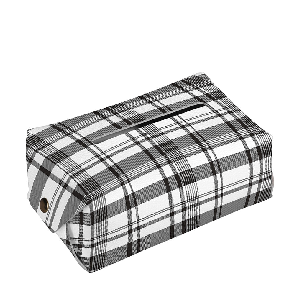 Black And White Madras Pattern Print Rectangle Tissue Box Cover