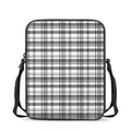 Black And White Madras Pattern Print Rectangular Crossbody Bag
