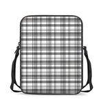 Black And White Madras Pattern Print Rectangular Crossbody Bag