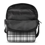 Black And White Madras Pattern Print Rectangular Crossbody Bag