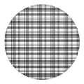 Black And White Madras Pattern Print Round Blanket