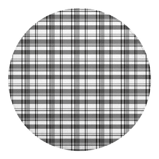 Black And White Madras Pattern Print Round Blanket