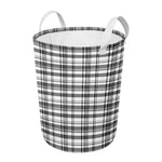 Black And White Madras Pattern Print Round Laundry Basket