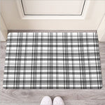 Black And White Madras Pattern Print Rubber Doormat