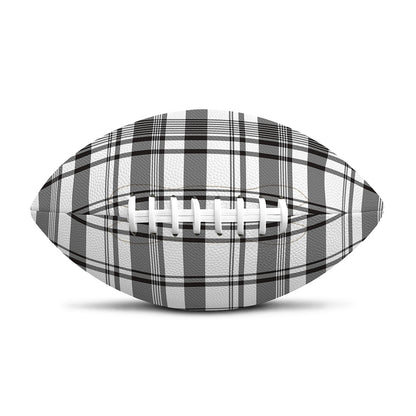 Black And White Madras Pattern Print Rugby Ball