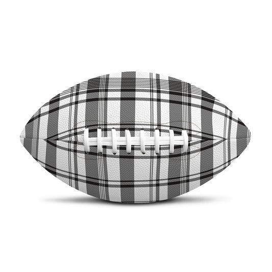 Black And White Madras Pattern Print Rugby Ball
