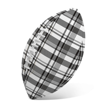 Black And White Madras Pattern Print Rugby Ball