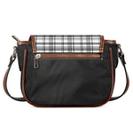 Black And White Madras Pattern Print Saddle Bag