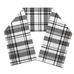 Black And White Madras Pattern Print Scarf