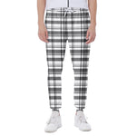 Black And White Madras Pattern Print Scuba Joggers