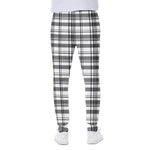Black And White Madras Pattern Print Scuba Joggers