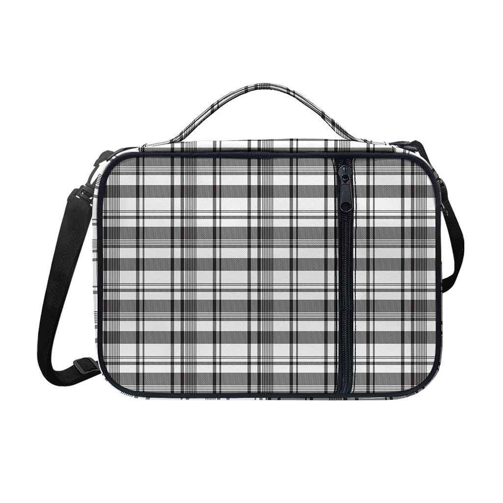 Black And White Madras Pattern Print Shoulder Strap Bible Bag
