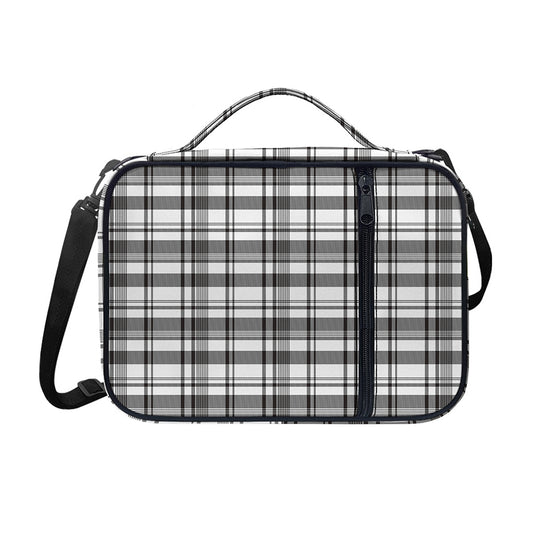 Black And White Madras Pattern Print Shoulder Strap Bible Bag