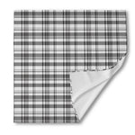 Black And White Madras Pattern Print Silk Bandana