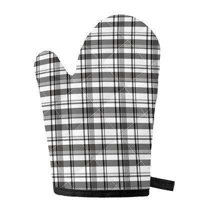 Black And White Madras Pattern Print Single Oven Mitt