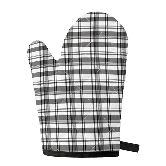 Black And White Madras Pattern Print Single Oven Mitt
