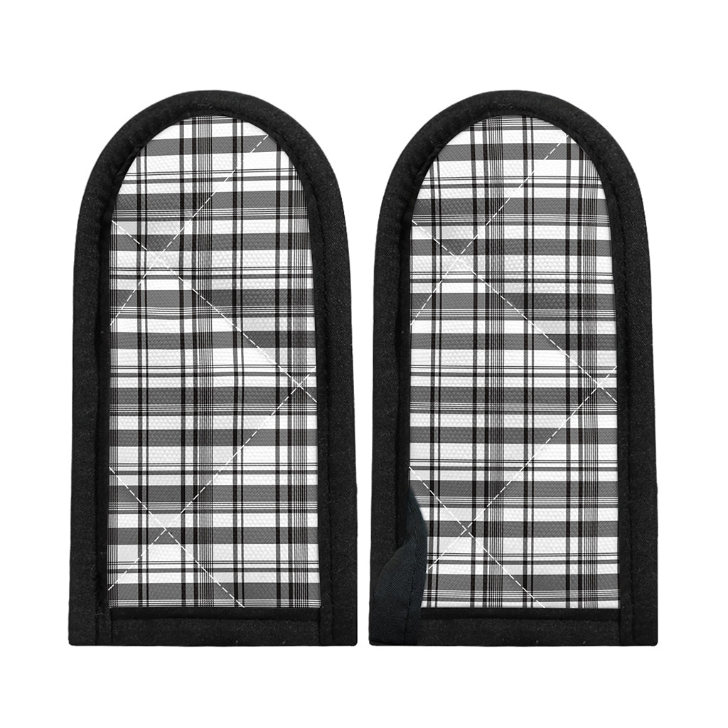 Black And White Madras Pattern Print Skillet Handle Cover