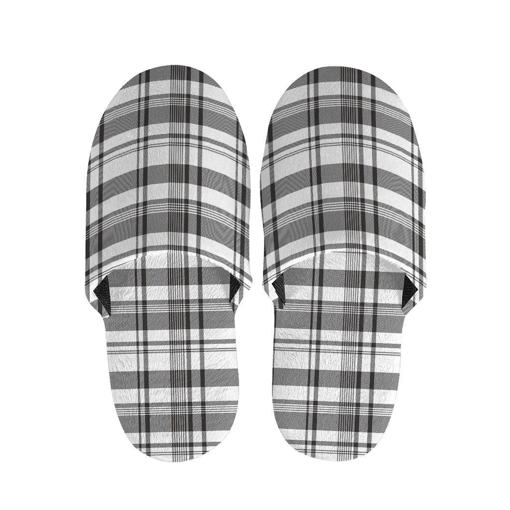 Black And White Madras Pattern Print Slippers
