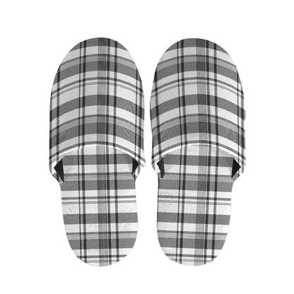Black And White Madras Pattern Print Slippers