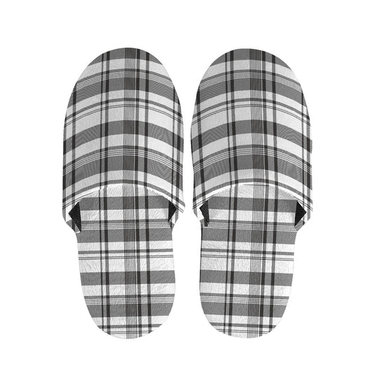 Black And White Madras Pattern Print Slippers