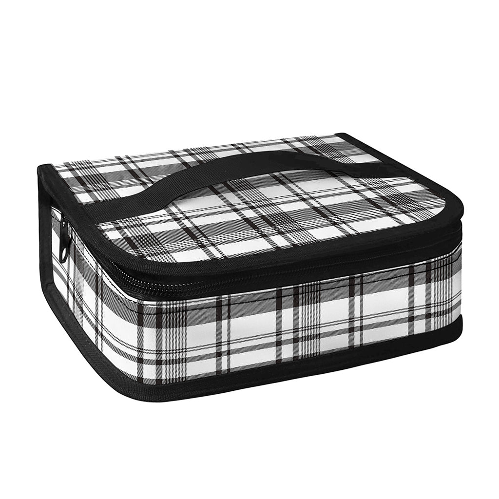 Black And White Madras Pattern Print Small Lunch Bag