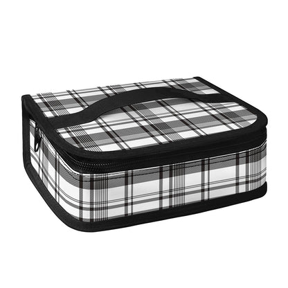 Black And White Madras Pattern Print Small Lunch Bag