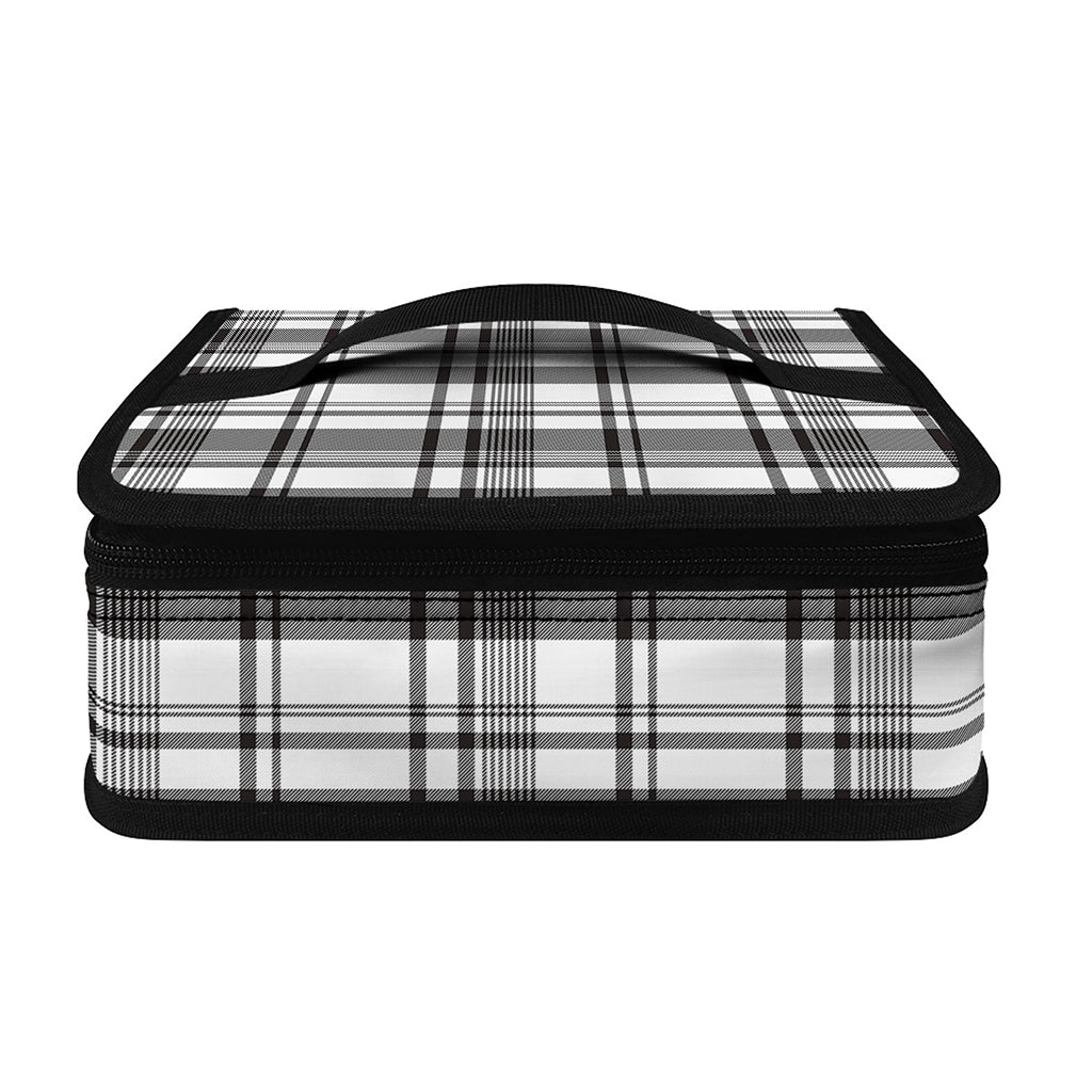 Black And White Madras Pattern Print Small Lunch Bag