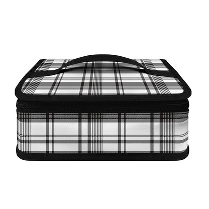 Black And White Madras Pattern Print Small Lunch Bag