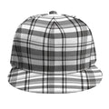 Black And White Madras Pattern Print Snapback Cap