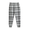 Black And White Madras Pattern Print Sweatpants